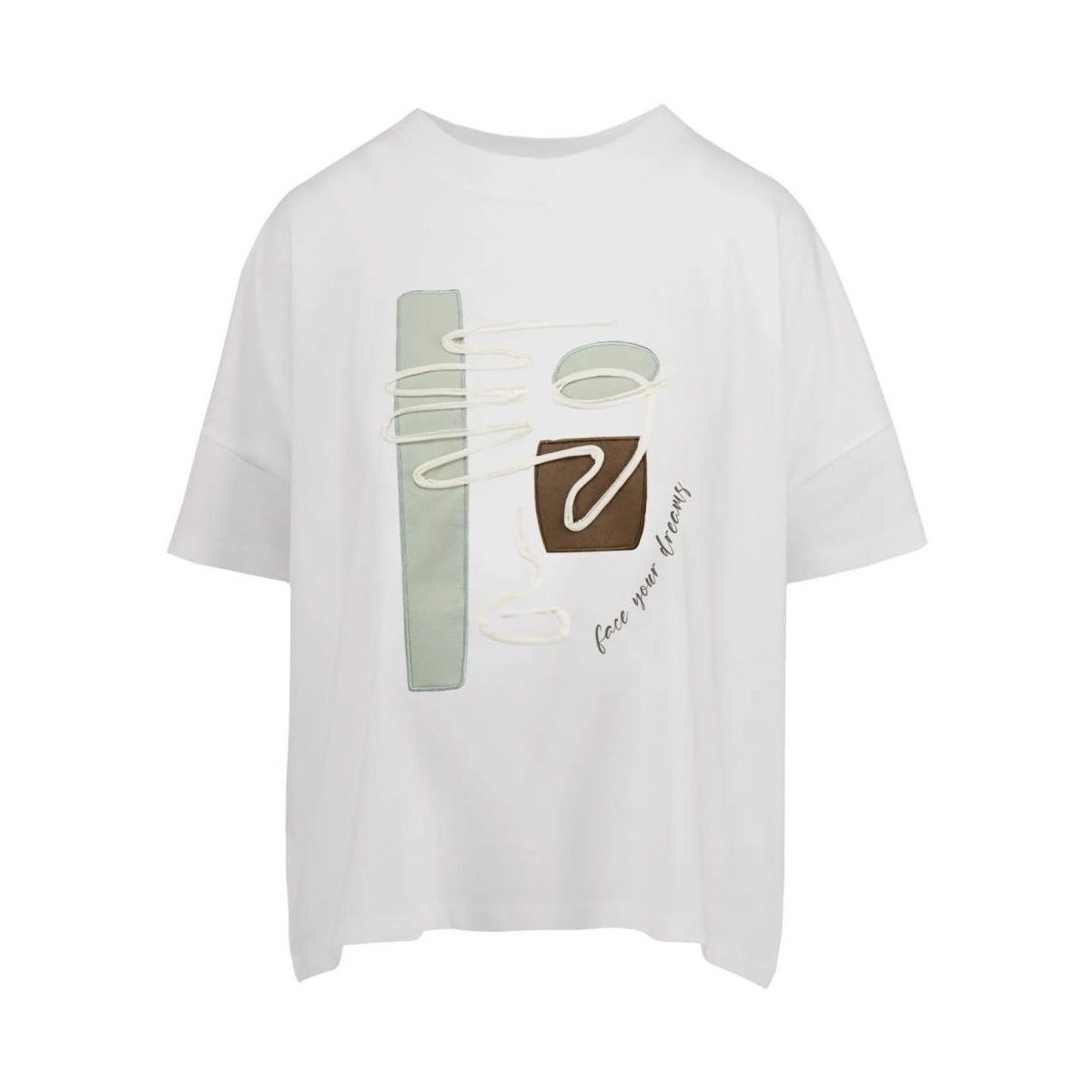 Textil Mulher T-shirts e Pólos Bomboogie TW8510 T JIN4-01 Branco