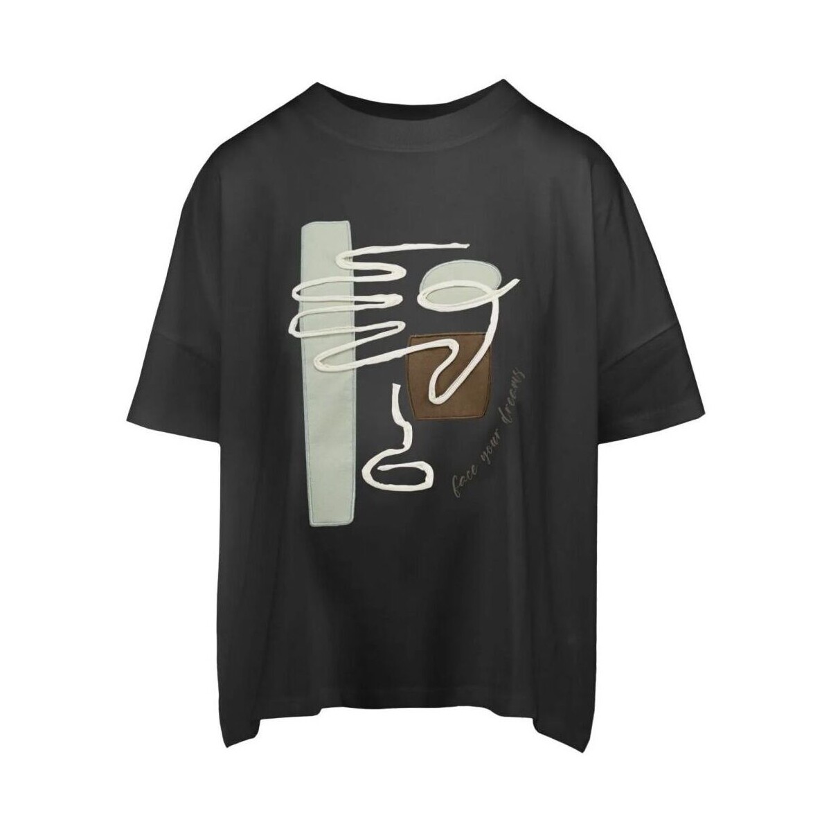 Textil Mulher T-shirts e Pólos Bomboogie TW8510 T JIN4-90 Preto