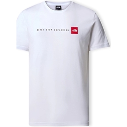 Textil Homem T-shirts e Pólos Boys Short Sleeve Fitted Shirt T-Shirt Never Stop Exploring - White Branco