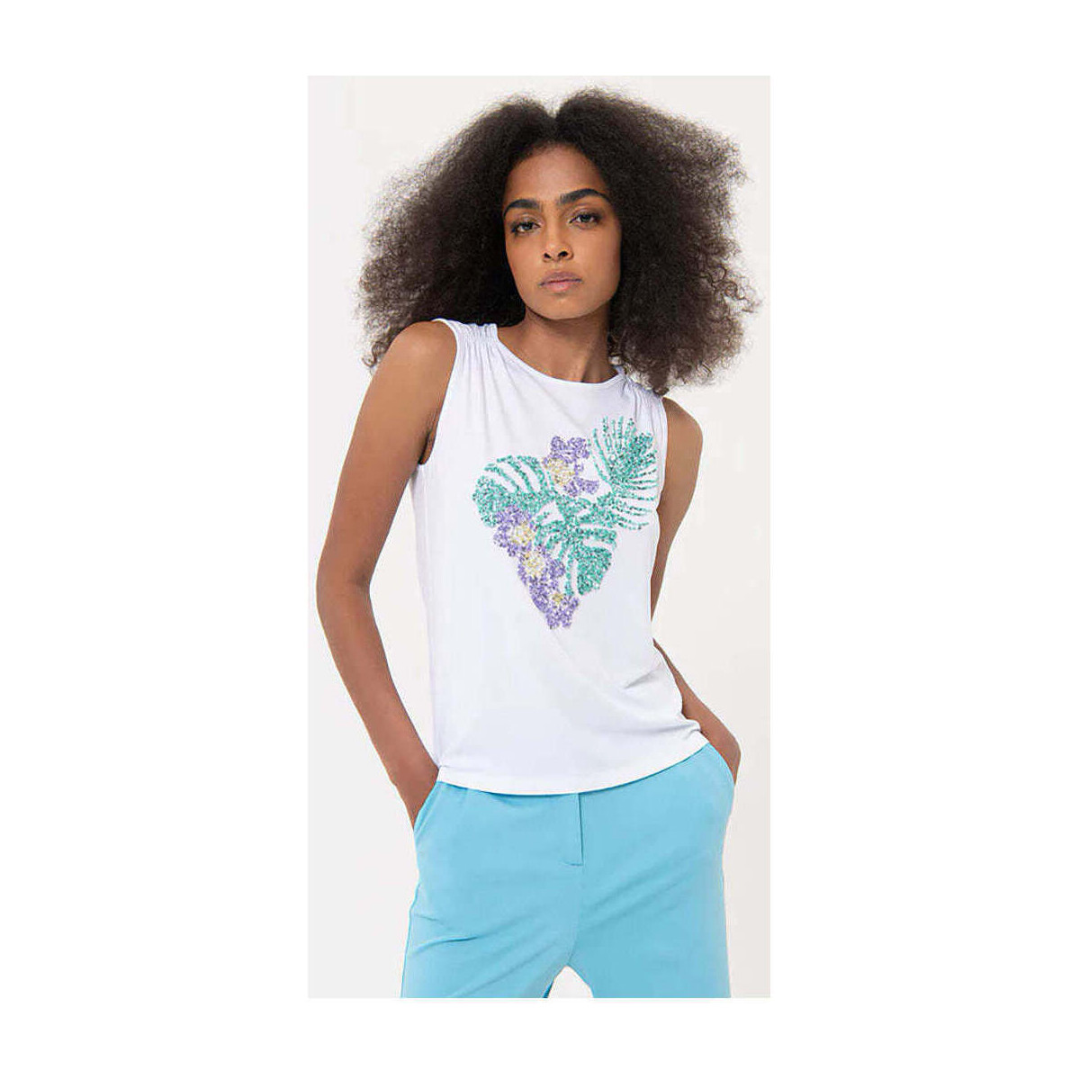 Textil Mulher T-shirts e Pólos Fracomina FR24ST2022J468N5-278-1-1 Branco