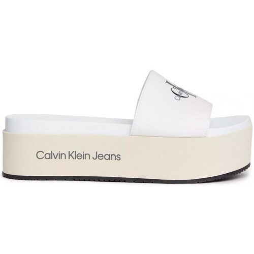 Sapatos Mulher Sandálias Calvin Klein milkmaid JEANS 31882 BLANCO