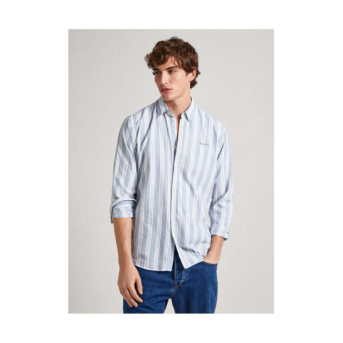 Textil Homem Camisas mangas comprida Pepe jeans PM308509-800-1-1 Branco