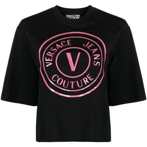 Textil Mulher Weekday Blå afslappet t-shirt Versace Jeans Couture 76HAHG05-CJ00G Preto