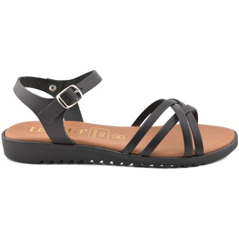 Sapatos Mulher Sandálias Tekila Sandálias rasas pretas em pele da Preto