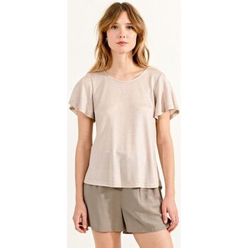 Textil Mulher T-shirts e Pólos Molly Bracken P1677CE-BEIGE Bege