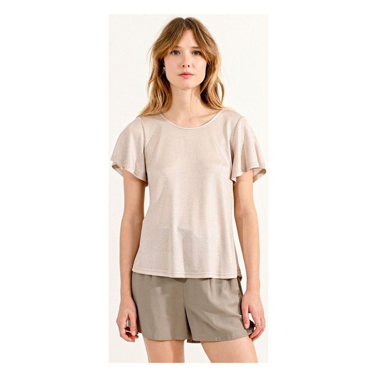 Textil Mulher T-shirts e Pólos Molly Bracken P1677CE-BEIGE Bege