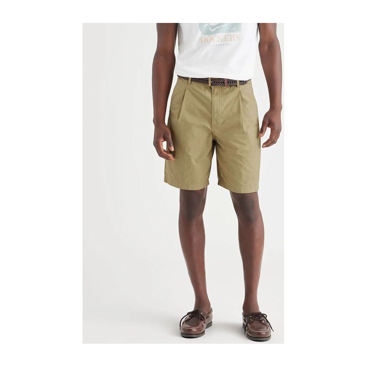 Textil Homem tryck Shorts / Bermudas Dockers A7546 0001 OROGINAL PLEATED-0000 HARVEST GOLD Bege
