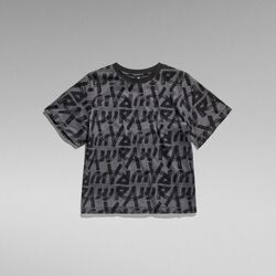 Textil Mulher T-shirts e Pólos G-Star Raw D24765 D611 CALLIGRAPHY ALLOVER-G419 GREY Cinza