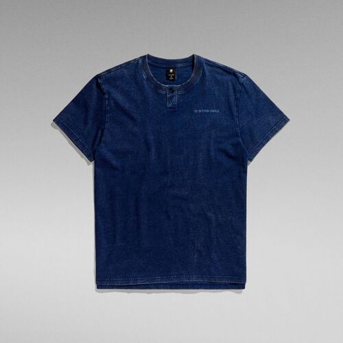 Textil Homem T-shirts e Pólos G-Star Raw D24435 D588 - HENLEY-A826 WORN IN BLUE Azul