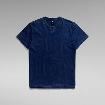 Textil Homem patchwork logo-print 3 4-sleeve T-shirt G-Star Raw D24435 D588 - HENLEY-A826 WORN IN BLUE Azul