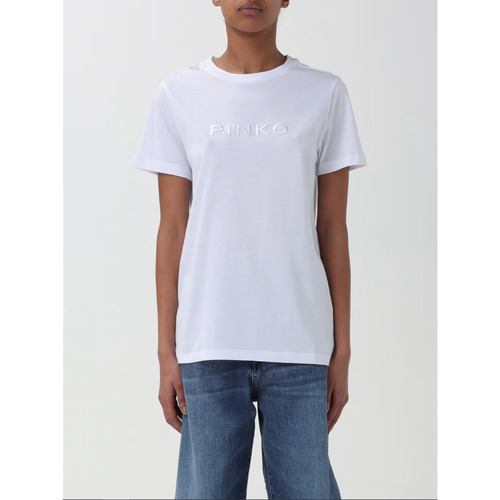 Textil Mulher T-Shirt mit Löwen-Print Blau Pinko 101752A1NW Branco