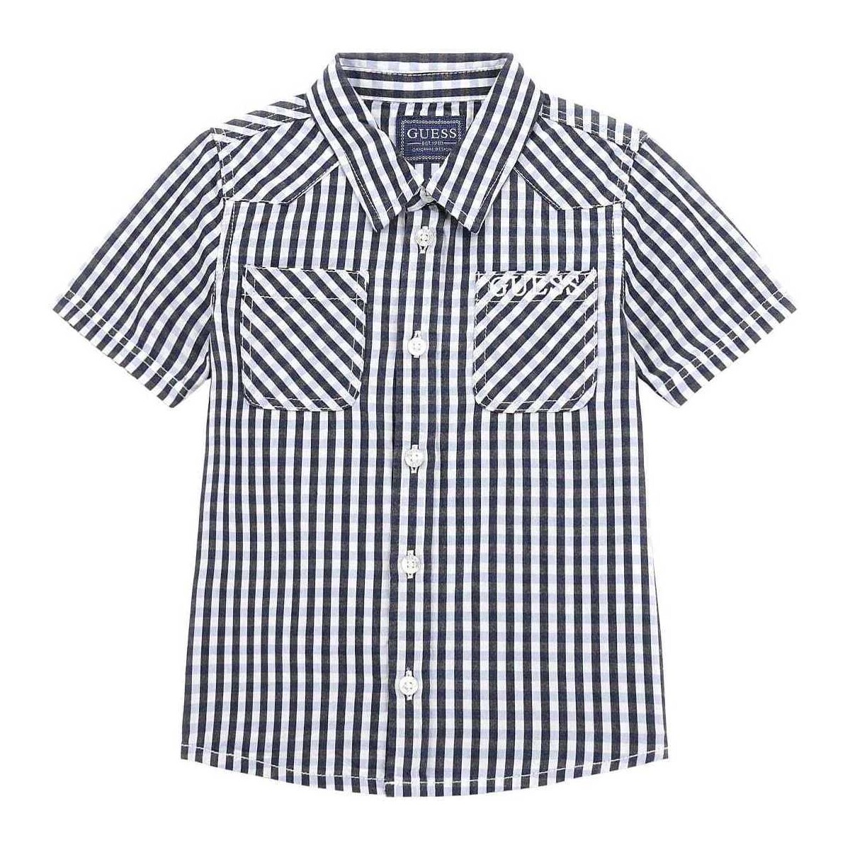 Textil Rapaz Camisas mangas curtas Guess N4RH02WCQ41 Azul