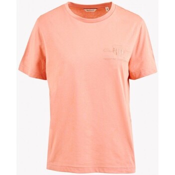 Textil Mulher T-shirts e Pólos Gant une chemise, un polo ou un pantalon Rosa