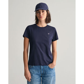 Textil Mulher crew neck sweatshirt Grigio Gant T-Shirt Shield Azul