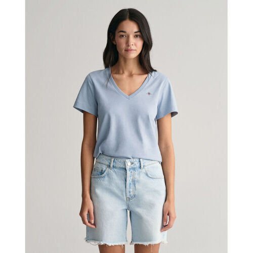 Textil Mulher T-shirts pattern e Pólos Gant T-shirt com decote em V Shield Azul