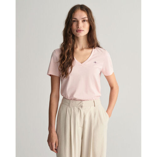 Textil Mulher Maybelline New Y Gant T-shirt com decote em V Shield Rosa