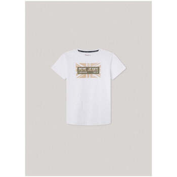 Textil Rapaz T-shirts e Pólos Pepe jeans PB503846-800-1-21 Branco