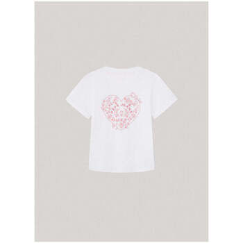 Textil Rapariga T-shirts e Pólos Pepe JEANS V-neck PG503066-800-1-21 Branco