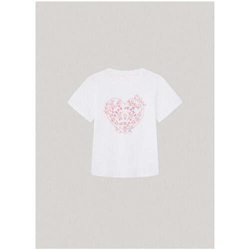 Textil Rapariga T-shirts e Pólos Pepe JEANS pink PG503066-800-1-21 Branco
