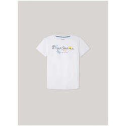 Textil Rapaz T-shirts e Pólos Pepe jeans PB503849-800-1-21 Branco