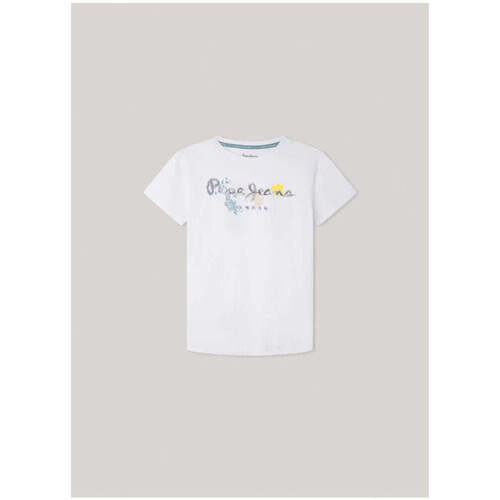 Textil Rapaz T-shirts e Pólos Pepe JEANS passe PB503849-800-1-21 Branco