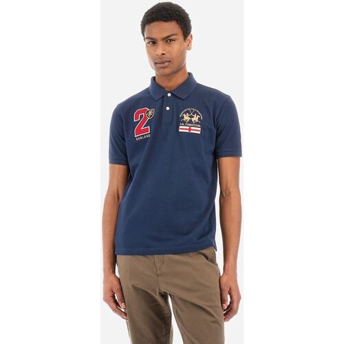 Textil Homem ellesse Fede Sort T-shirt med logobånd La Martina YMP315-PK031-07017 NAVY Azul