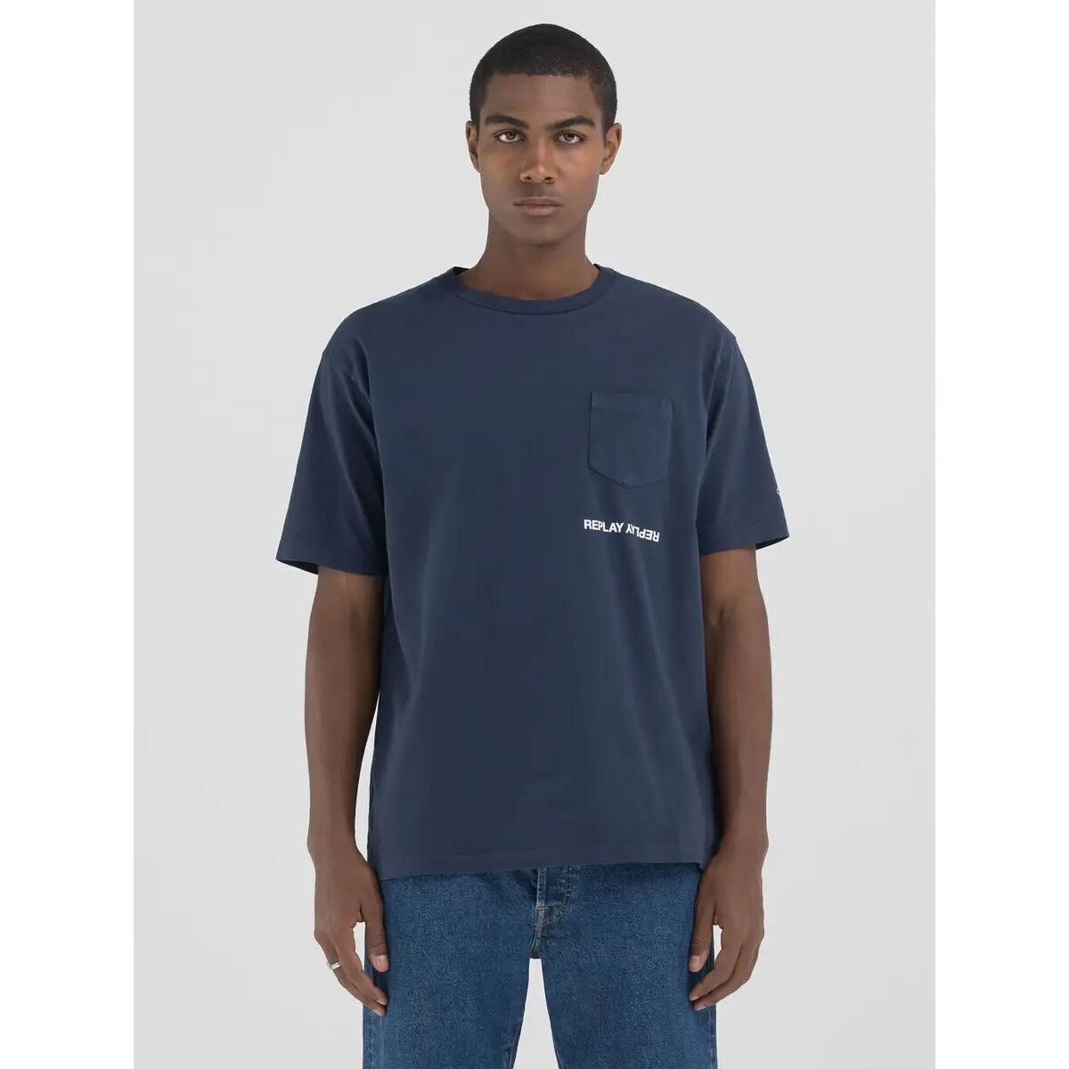 Textil Homem New Era NBA Chicago Bulls Biały T-shirt z logo i blokami kolorów na rękawach Replay M6815.22662G-277 Azul