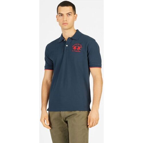 Textil Homem Roberto Cavalli Junior Animalier-patch short-sleeved T-shirt La Martina CCMP01 PK001-07017 Azul