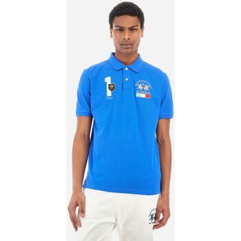 Textil Homem Roberto Cavalli Junior Animalier-patch short-sleeved T-shirt La Martina YMP315-PK031-07049 PRUNCESS BLUE Azul