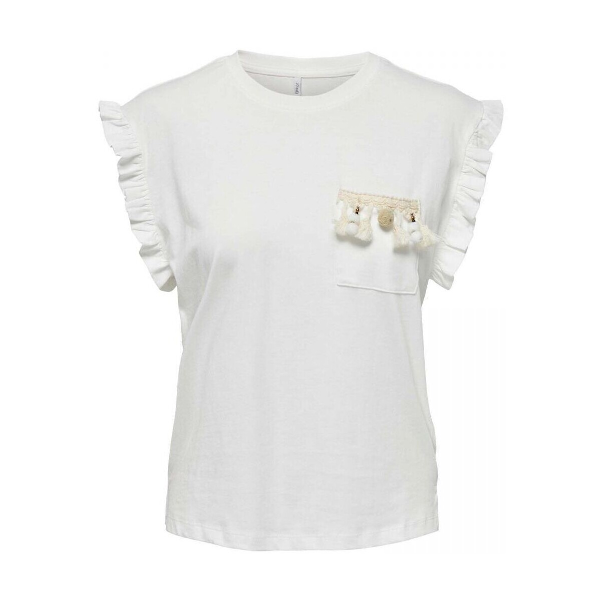 Textil Mulher T-shirts e Pólos Only 15289732 FILIPPA-CLOUD DANVER Bege