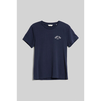 Textil Mulher T-shirts e Pólos Gant Råhvid T-shirt i økologisk bomuld med slogan Azul