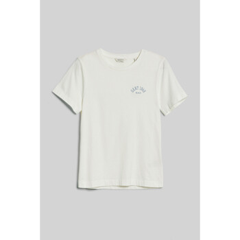 Textil Mulher T-shirts e Pólos Gant Råhvid T-shirt i økologisk bomuld med slogan Branco