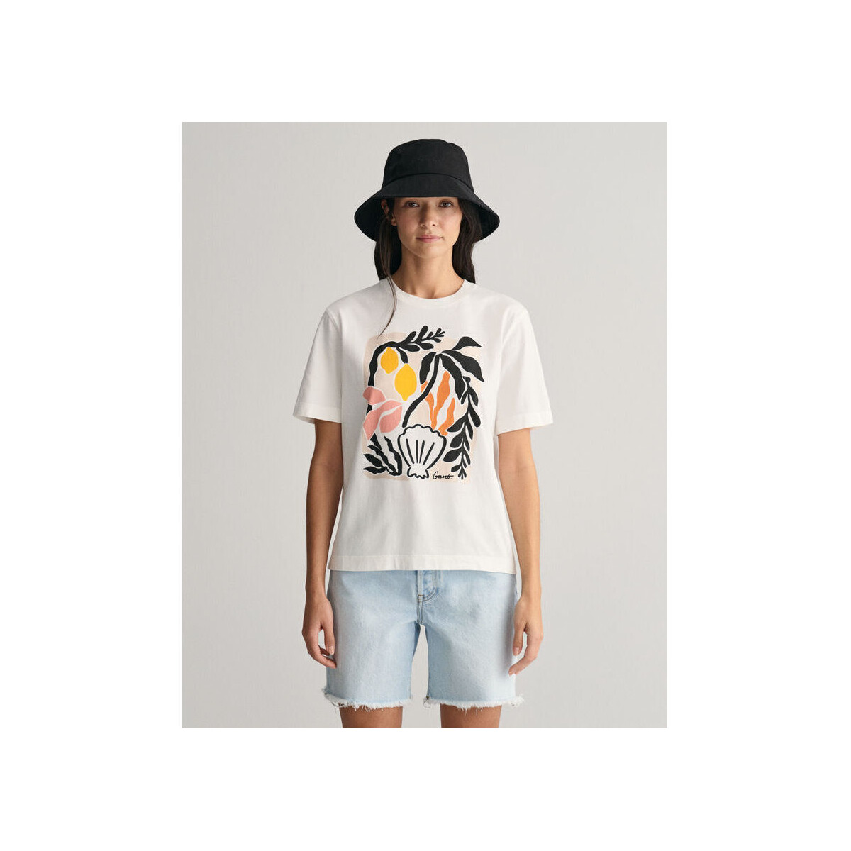 Textil Mulher T-shirts e Pólos Gant T-shirt com estampado de Palma Branco