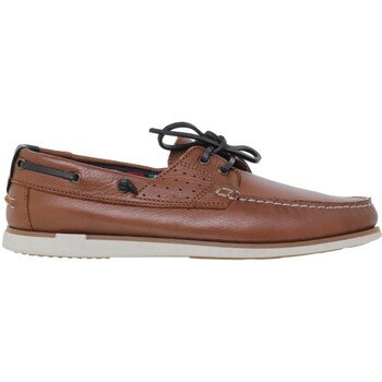 Sapatos Homem Sapato de vela Casual Sapatos de barco em pele castanha da Castanho