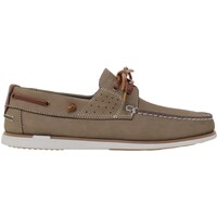 Sapatos Homem Sapato de vela Casual Sapatos de barco em pele castanha da Cáqui