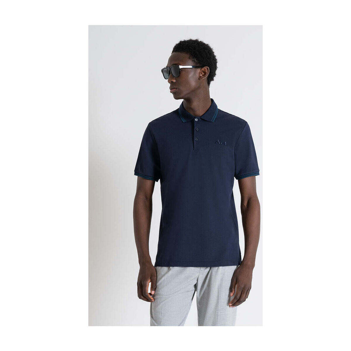 Textil Homem T-shirts e Pólos Antony Morato MMKS02379-FA100083-7064-3-1 Azul