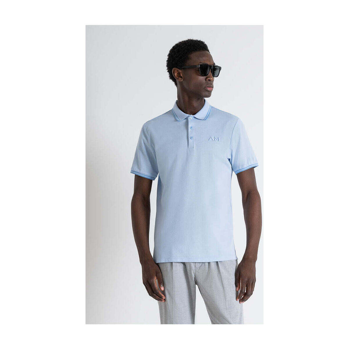 Textil Homem T-shirts e Pólos Antony Morato MMKS02379-FA100083-7124-3-1 Azul