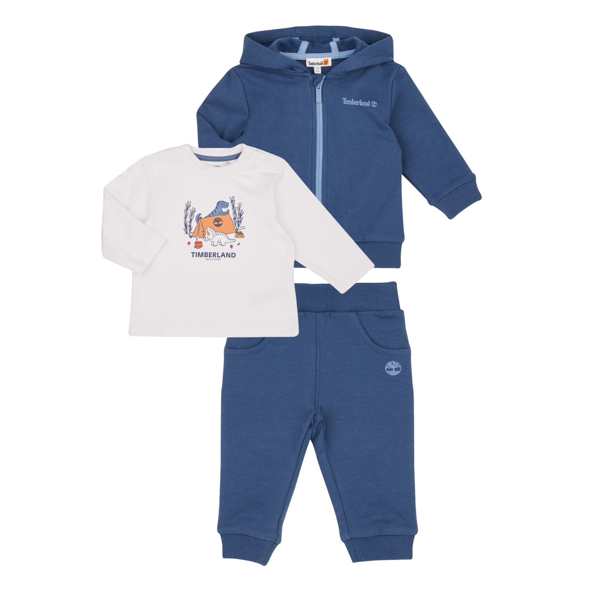 Textil Rapaz Conjunto Timberland ENS.PANTALON+CARDIGAN+T.SHIRT T60241 Azul