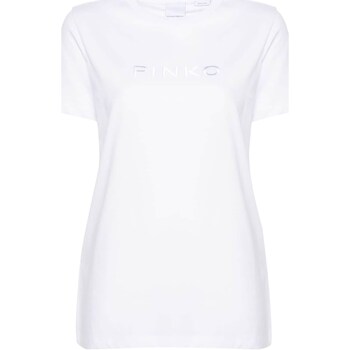 Textil Mulher T-Shirt mangas curtas Pinko 101752-A1NW Branco