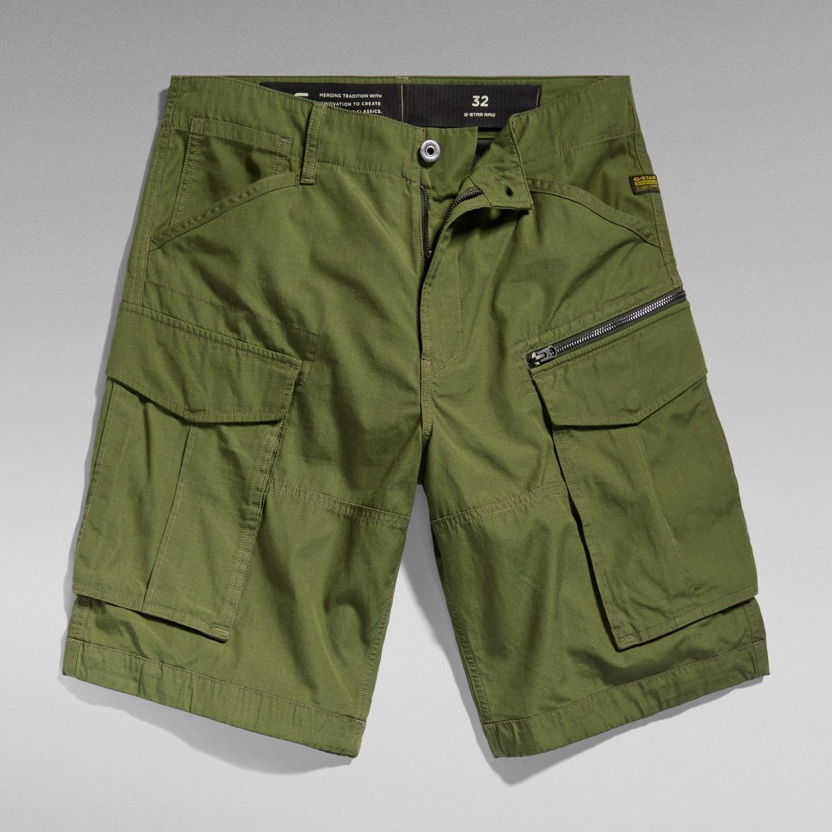 Textil Homem Shorts / Bermudas G-Star Raw D08566 D384 RIPSTOP - ROVIC ZIP RLXD-B230 SHADOW OLIVE Verde