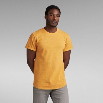 Textil Homem patchwork logo-print 3 4-sleeve T-shirt G-Star Raw D16396-D565 LASH-G425 GOLGEN NUGGET Branco
