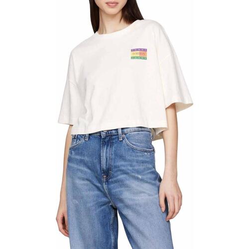 Textil Mulher T-shirts e Pólos Tommy Jeans  Branco