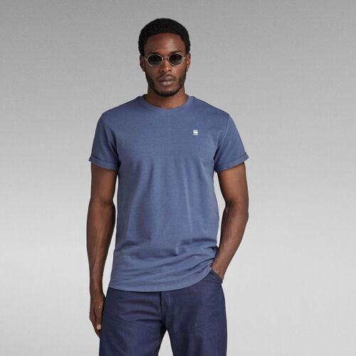 Textil Homem patchwork logo-print 3 4-sleeve T-shirt G-Star Raw D16396-D565 LASH-G382 VINTAGE INDIGO Azul