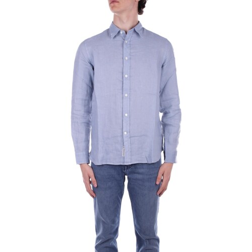 Textil Homem Camisas Hoodie comprida Woolrich CFWOSI0113MRUT3372 Azul