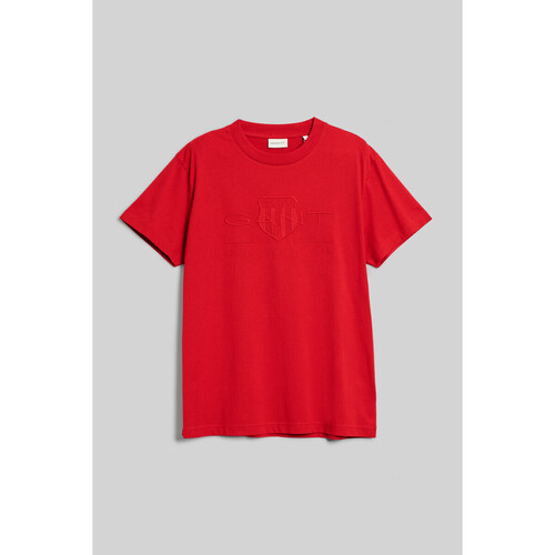 Textil Homem T-shirts e Pólos Gant Reg Shield Hoodie Vermelho