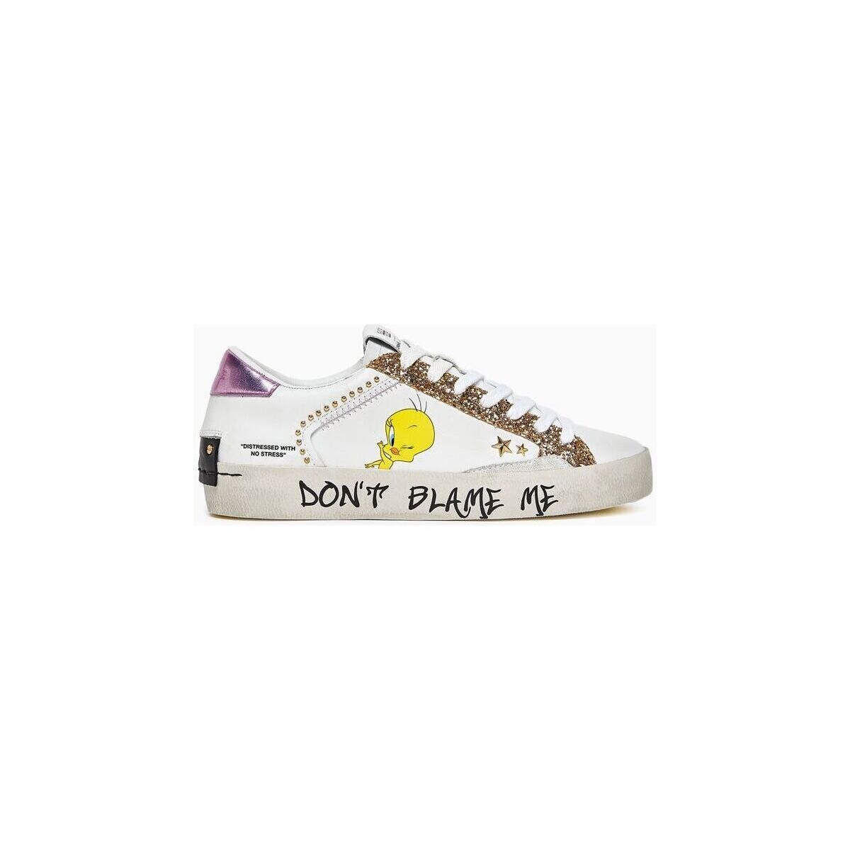 Sapatos Mulher Sapatilhas Crime London DISTRESSED LIMITED 88006-PP6 WHITE/YELLOW Branco