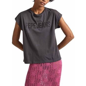 Textil Mulher ADRIANA DEGREAS Solid Ruffled Long Dress in Purple Pepe jeans  Cinza