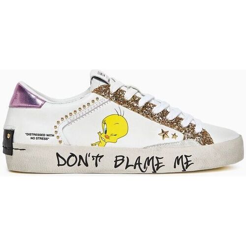 Sapatos Mulher Sapatilhas Crime London DISTRESSED LIMITED 88006-PP6 WHITE/YELLOW Branco