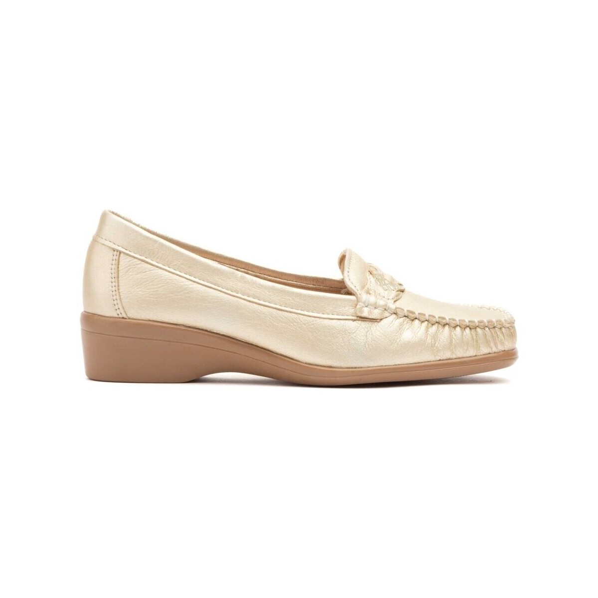 Sapatos Mulher Mocassins Cbp - Conbuenpie Mocassins em pele dourada da CBP Ouro