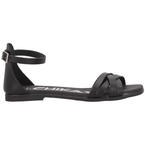 Sapatos Mulher Chinelos / Tamancos Chika 10 Sandalias Planas  Marquesa 5153 Negro Preto